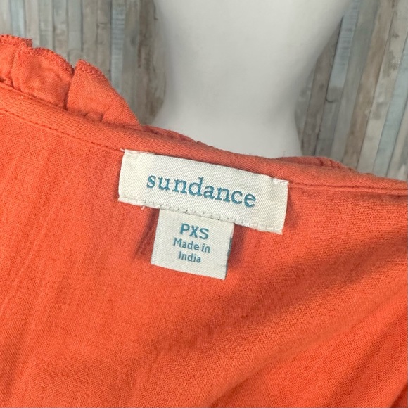 Sundance PXS XS Coral Cotton Embroidered Scallop Annette Eyelet Top Blouse Boho - Picture 6 of 7